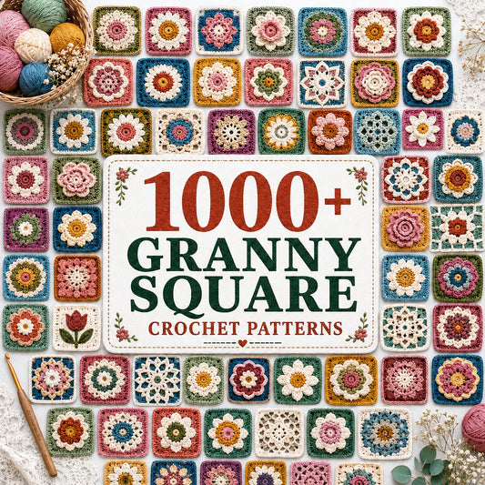 1000+ Granny Square Crochet Patterns Bundle PDF