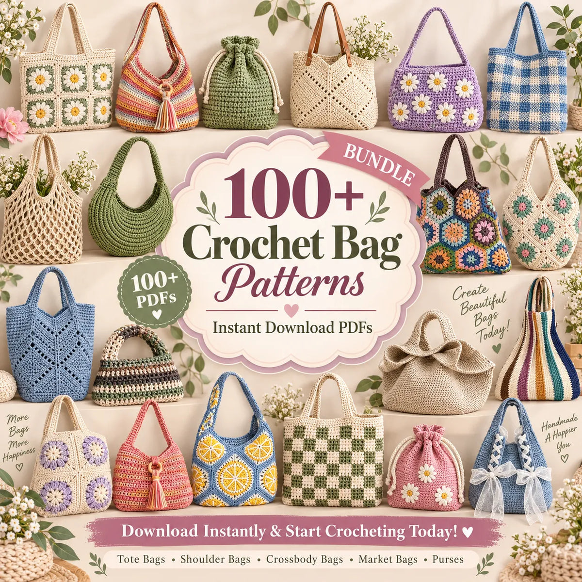 The Ultimate Crochet Bags Bundle 100+ Patterns